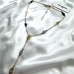 KARL LAGERFELD PARIS
Two-Tone Pave Y-Necklace